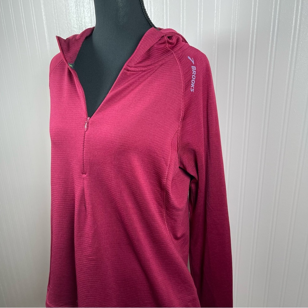 Brooks running qt zip ribbed pullover hoodie Larg… - image 3